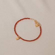 Galore Bracelet Birthstone July Carnelian & Tag | Gold