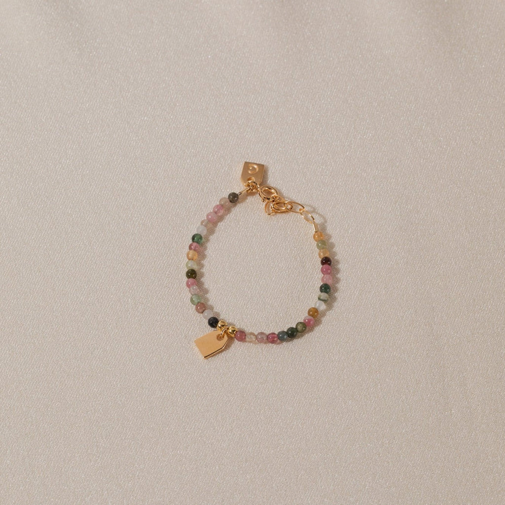 Galore Bracelet Birthstone October Tourmaline & Tag | Gold