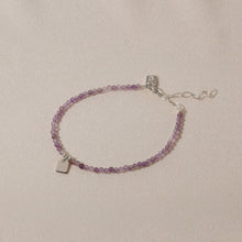 Galore Bracelet Birthstone February Amethyst & Tag | Silver