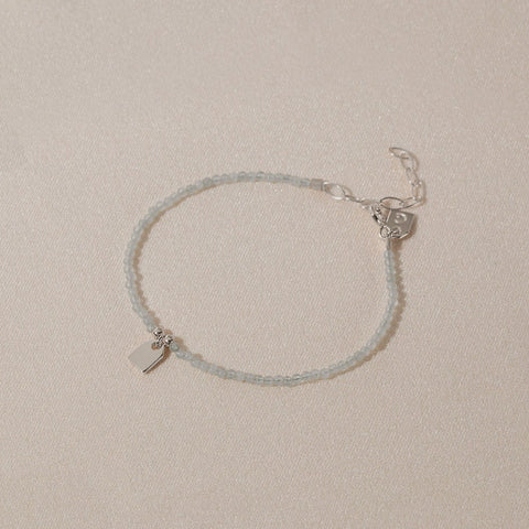 Galore Bracelet Birthstone March Aquamarine & Tag | Silver