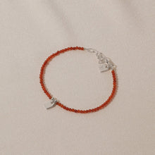 Galore Bracelet Birthstone July Carnelian & Tag | Silver