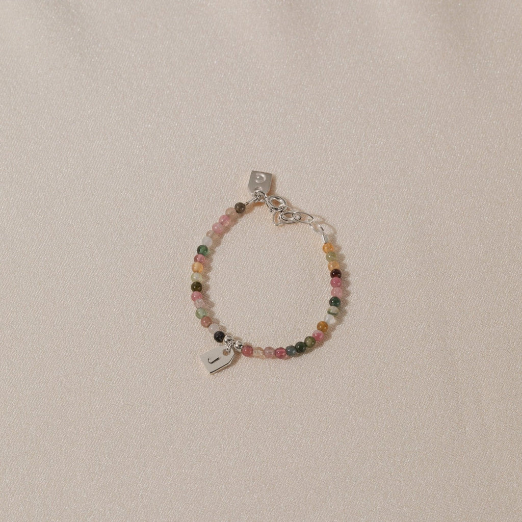 Galore Bracelet Birthstone October Tourmaline & Tag | Silver