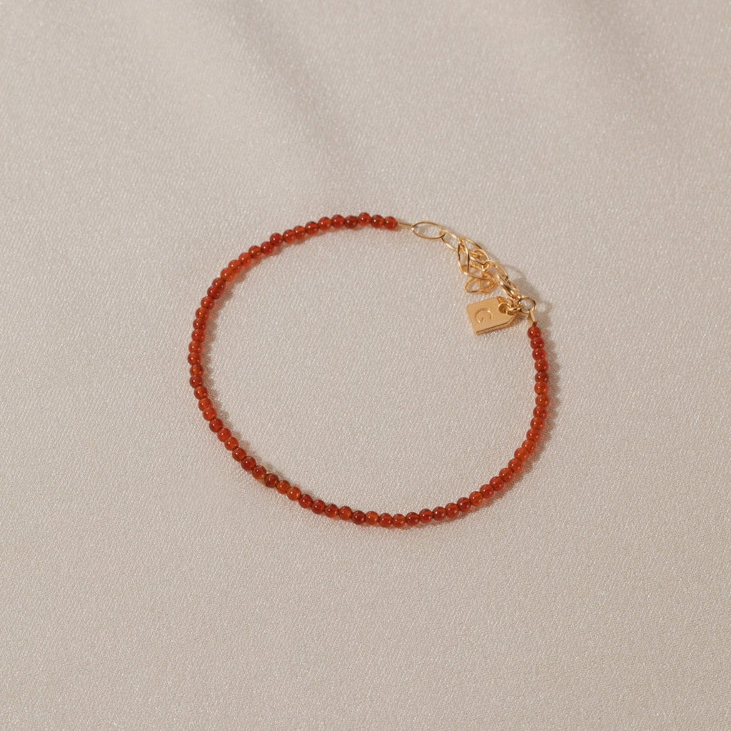 Galore Bracelet Birthstone July Carnelian | Gold