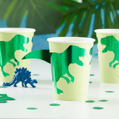 Set of 8 cardboard cups Dino