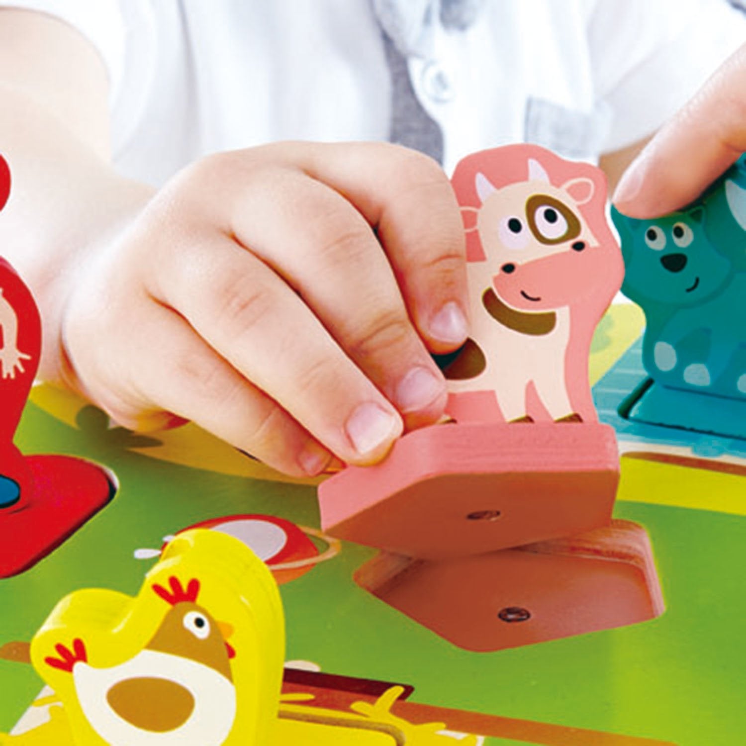 Hape Wooden Inlay Puzzle With Sound | Farmyard