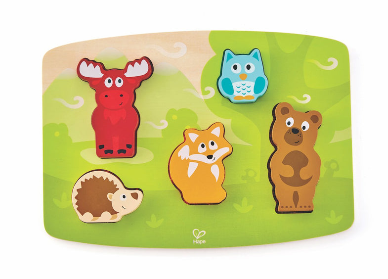 Hape Wooden Tactile Field Puzzle Forest Animal