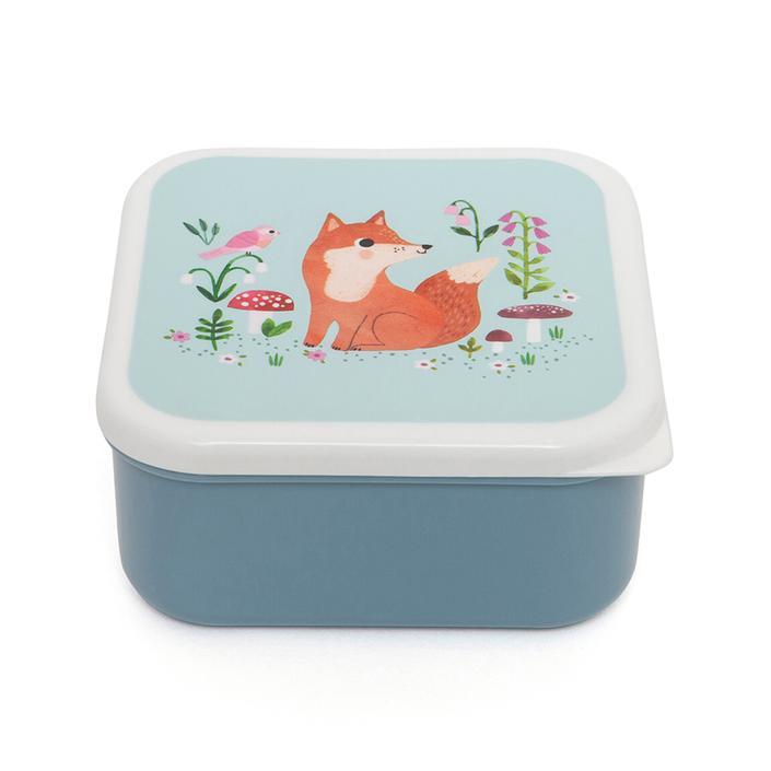 Petit Monkey Set 3 Snackboxes Woodland Stone Blue