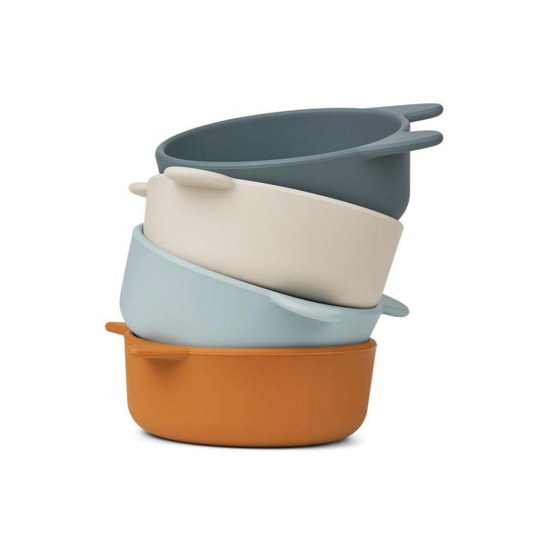 Liewood iggy silicone bowls 4pack | Whale Blue Multi Mix