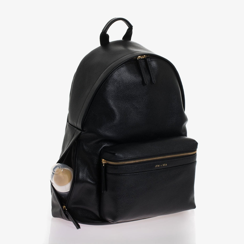 Jem + Bea Jamie Backpack | Black Tumbled Leather