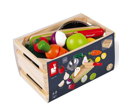 Janod Maxi vegetables fruit set With accessories 12 pieces