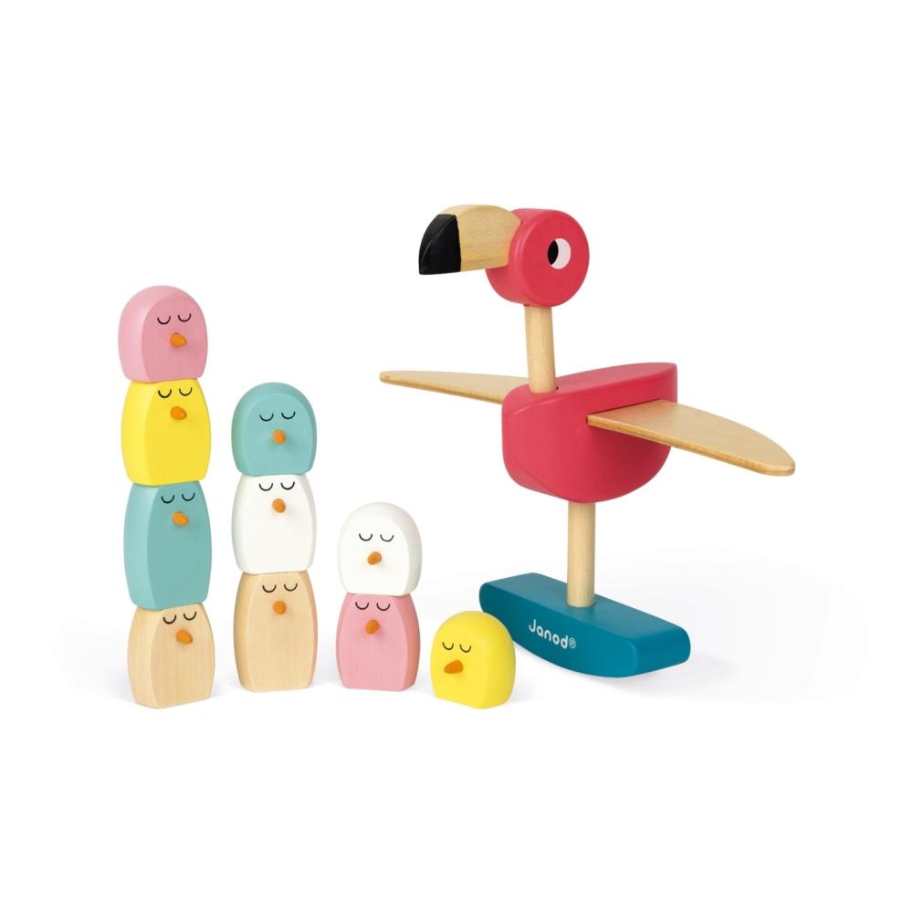 Janod Wooden Balance Show - Pink Flamingo