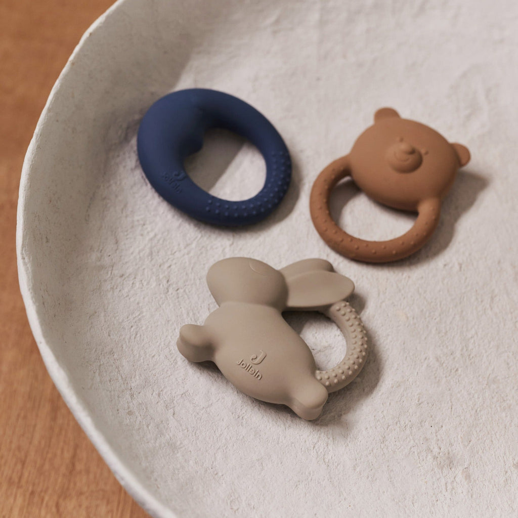 Jollein Rubber Teether Toy | Teddy Bear Biscuit