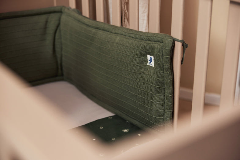 Jollein Play Pen/ Bed Bumper 35x180cm | Pure Knit Leaf Green