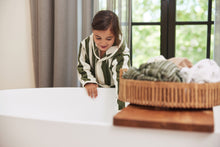 Jollein Bathrobe 3-4 years | Stripe Terry Leaf Green