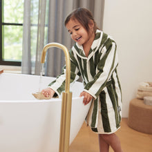 Jollein Bathrobe 3-4 years | Stripe Terry Leaf Green