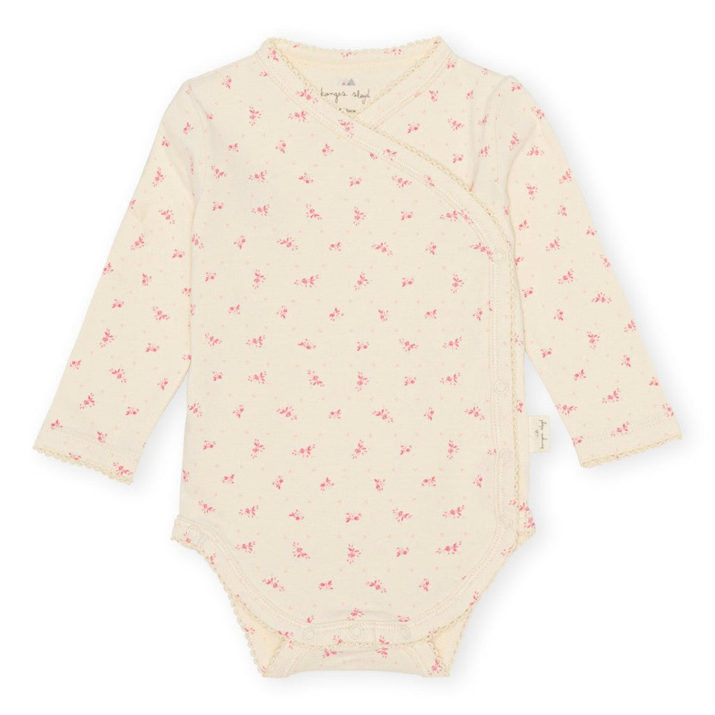 Konges Sløjd Basic Longsleeve Newborn Romper | Fuchsia petales