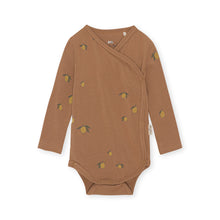 Konges Sløjd Basic Longsleeve Newborn Romper | Lemon Brown