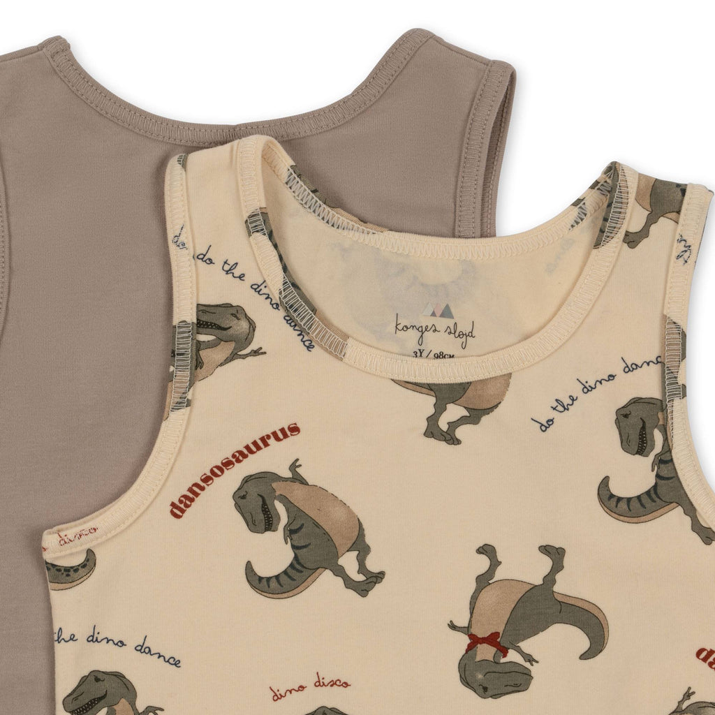 Konges Slojd Basic 2-Pack Tank Tops | Dansosaurus /Stone