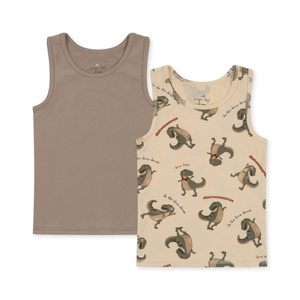 Konges Slojd Basic 2-Pack Tank Tops | Dansosaurus /Stone