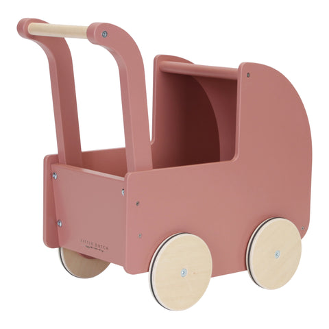 Little Dutch Doll Buggy With Bed Set Wood Pink