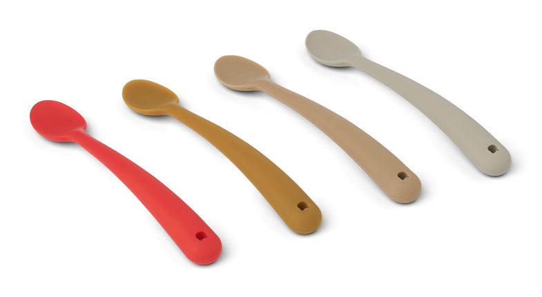 Liewood Siv Feeding Spoon 4-Pack | Apple Red Multi Mix