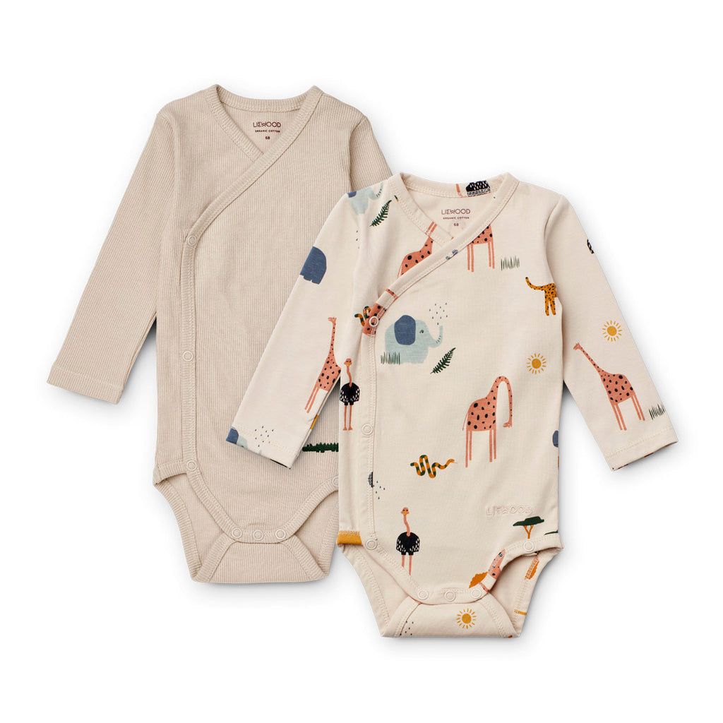 Liewood Hali Body Longsleeve 2-pack | Safari Sandy Mix