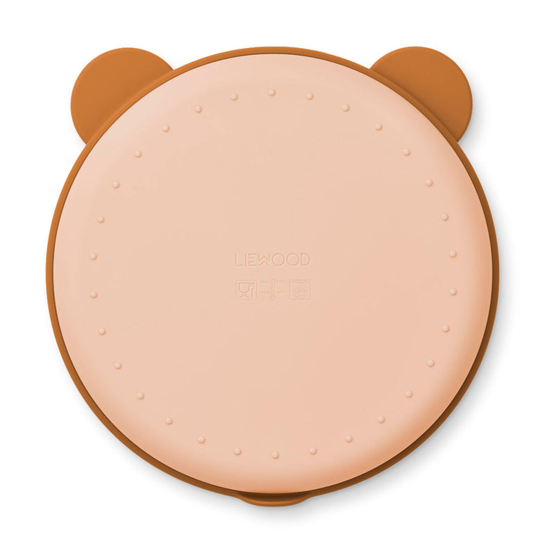 Liewood Frodo Divider plate with lid | Mr. Bear /Mustard /Tuscany Rose Mix