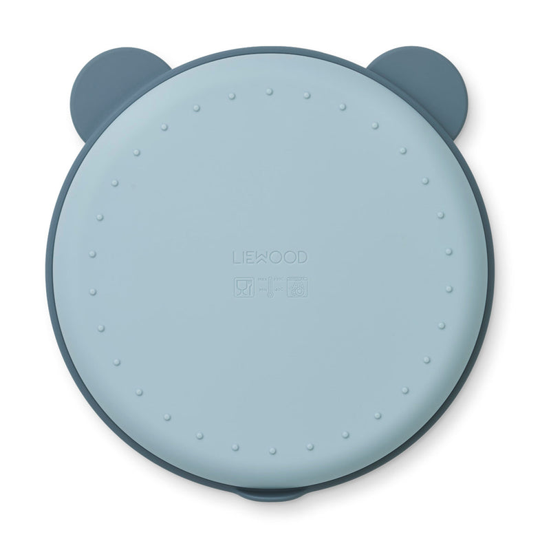 Liewood Frodo Divider plate with lid | Mr. Bear /Whale Blue /Sea Blue Mix