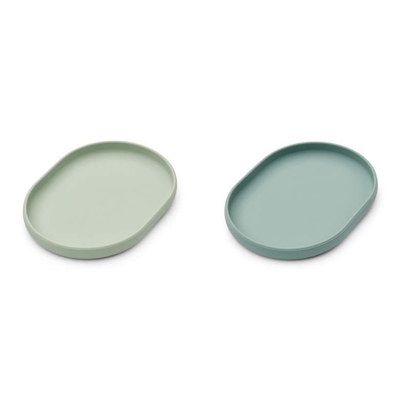 Liewood Anita Plate 2-Pack Plates | Dusty Mint /Peppermint