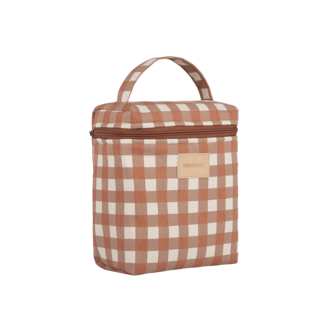 Nobodinoz Thermal lunch bag | Terracotta Check