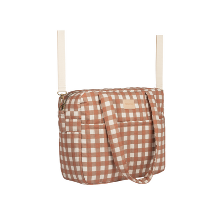 Nobodinoz Waterproof Buggy Organizer | Terracotta checks