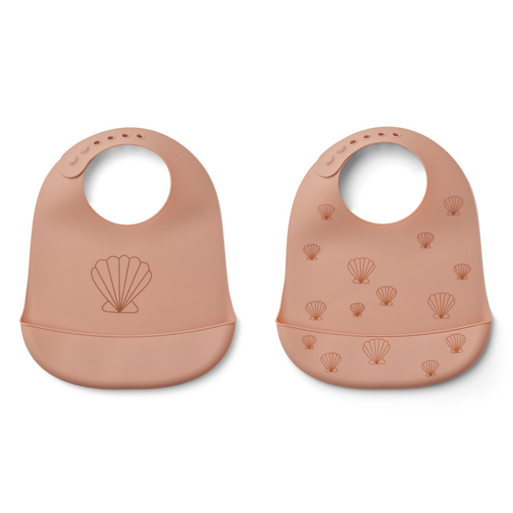 Liewood Tilda Silicone Bib 2 Pack | Sea Shell /Pale Tuscany