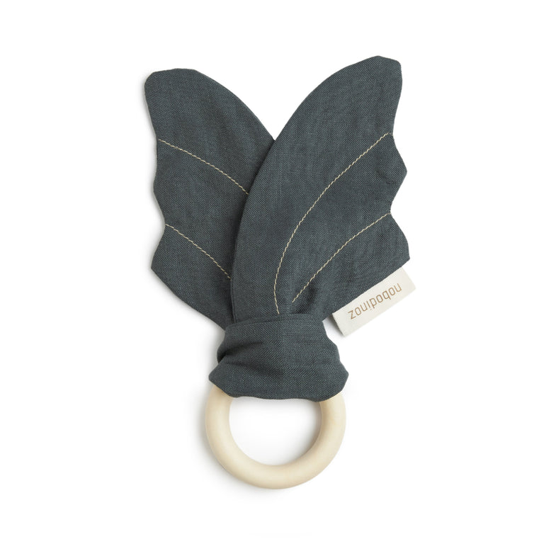 Nobodinoz Lin Français Wings Teether Ring 21x7cm Green Blue