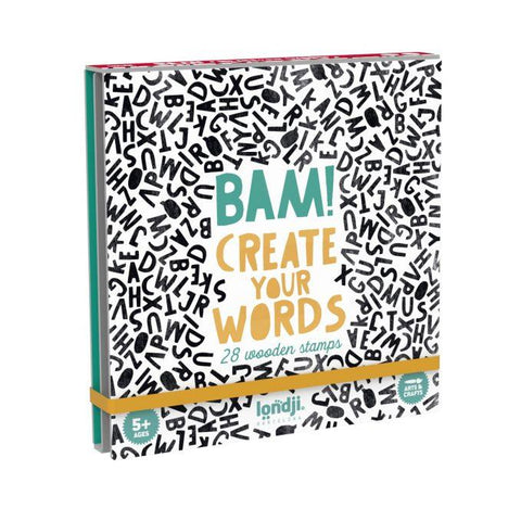 Londji stamps BAM! Words letter stamps