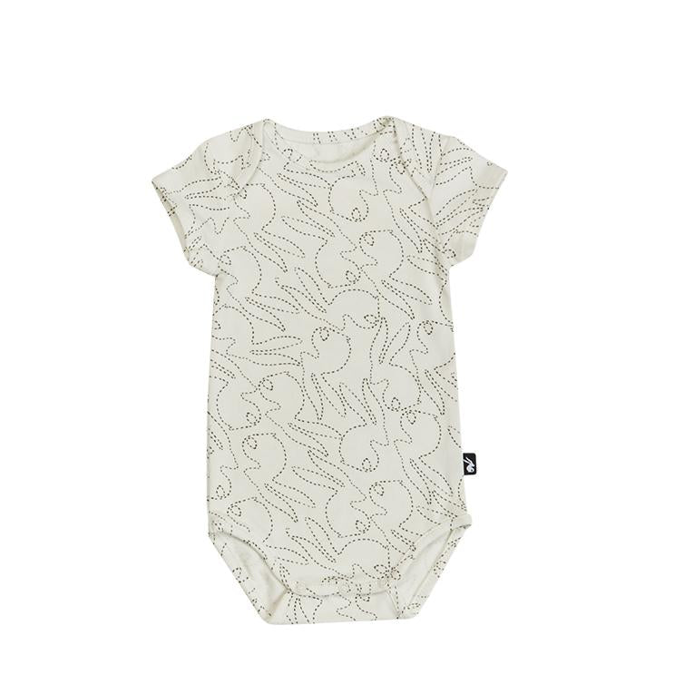 Mies & Co Bodysuit Romper Korte Mouw | Stitched Bunny   *