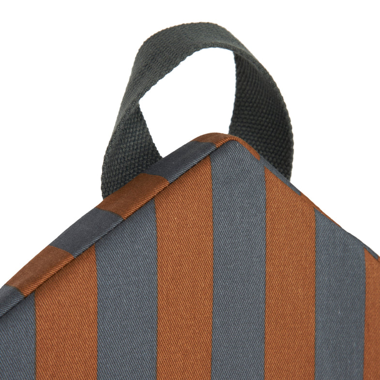 Nobodinoz Majestic Mattress Foldable Eco Floor Mat | Blue Brown Stripes