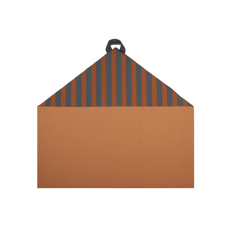 Nobodinoz Majestic Mattress Foldable Eco Floor Mat | Blue Brown Stripes