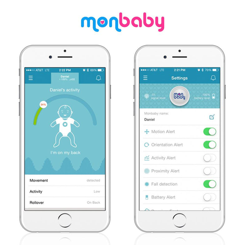Monbaby SmartButton baby monitor breathing and position sensor