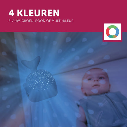 Zazu Wally The Whale - Projector with heart rate - Warm pink