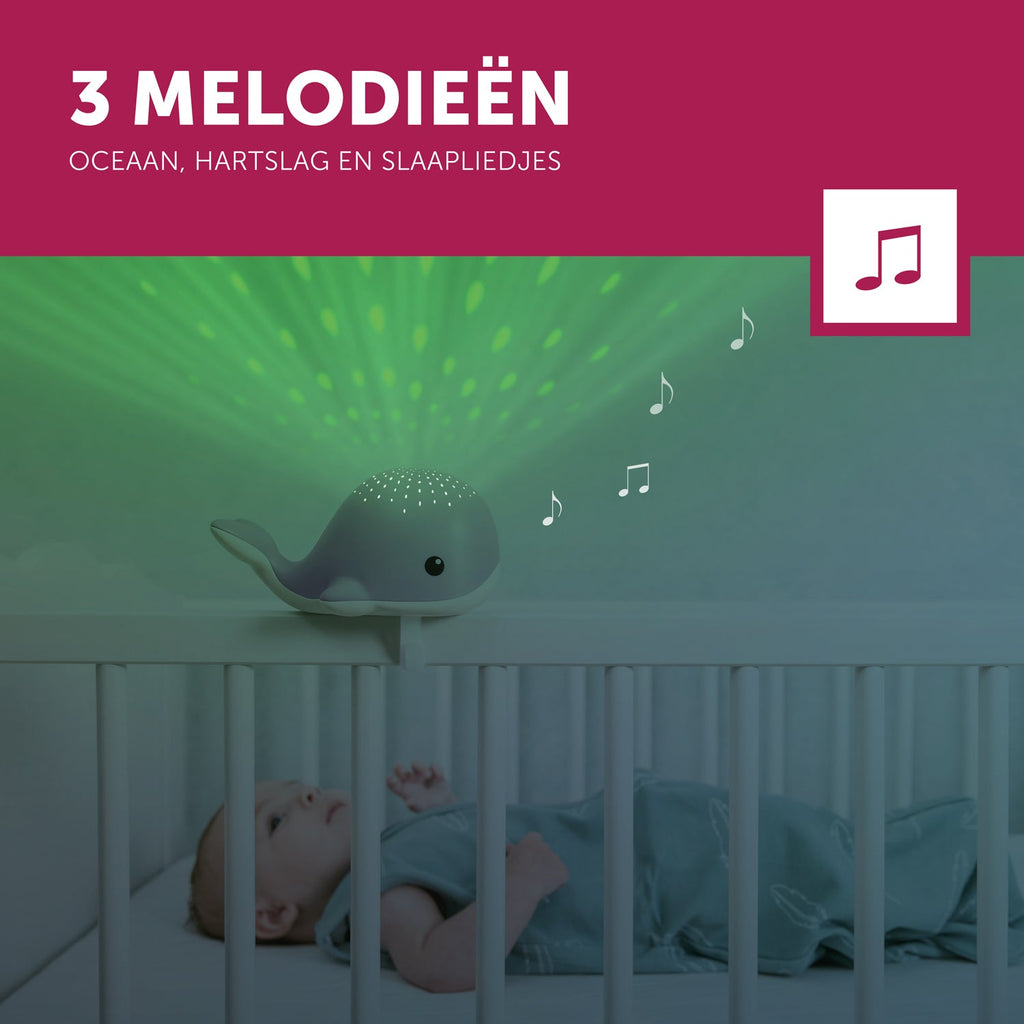 Zazu Wally The Whale - Projector with heart rate - Warm pink