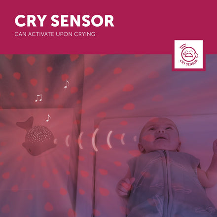 Zazu Wally The Whale - Projector with heart rate - Warm pink