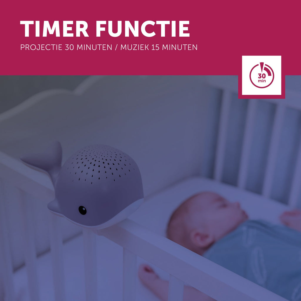 Zazu Wally The Whale - Projector with heart rate - Warm pink