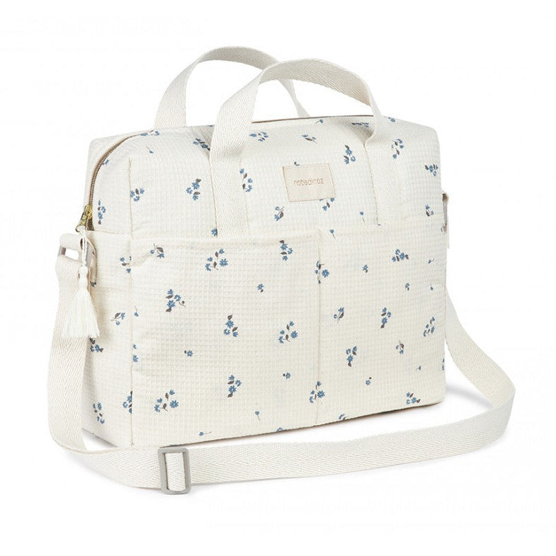 Nobodinoz Gala diaper bag Waterproof 100% organic cotton | Lily Blue