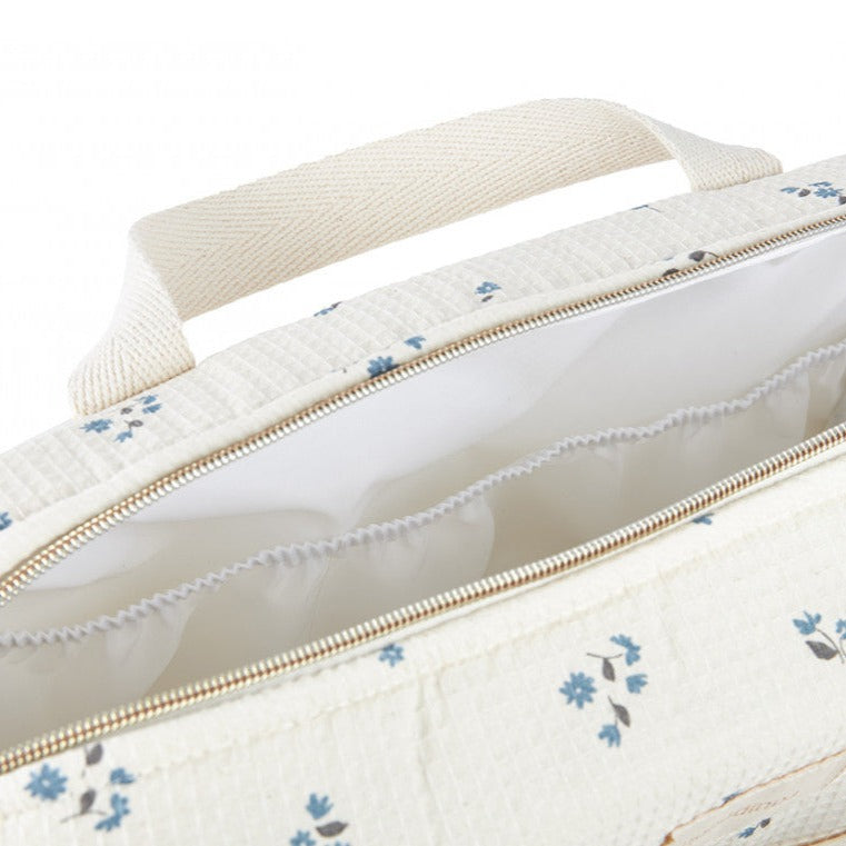 Nobodinoz Gala diaper bag Waterproof 100% organic cotton | Lily Blue