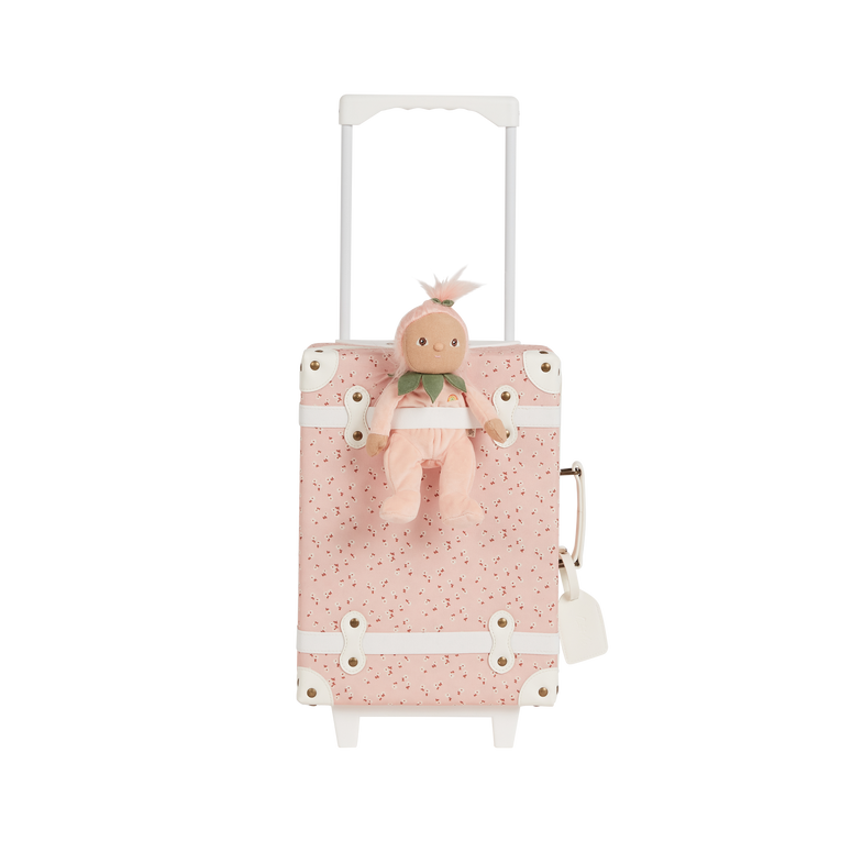 Olli Ella See-Ya Suitcase Trolley | Pink Daisies