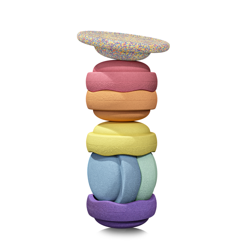 Stapelstein Bundle Edition Pastel Set 6 + 1 Balance Board