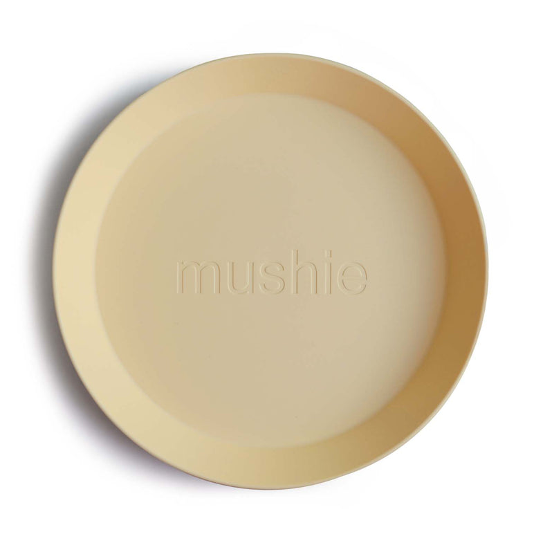 Mushie set 2 plates around | Pale Daffodil