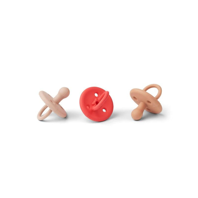 Liewood Paula Silicone Pacifiers 3pack 0-6m | Apple Red Multi Mix
