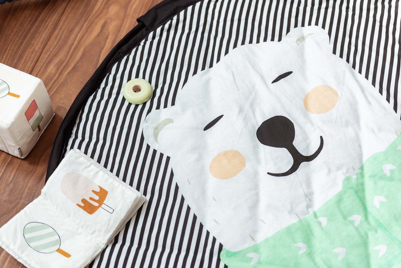 Play and go storage bag | Soft Baby Playmat Bear