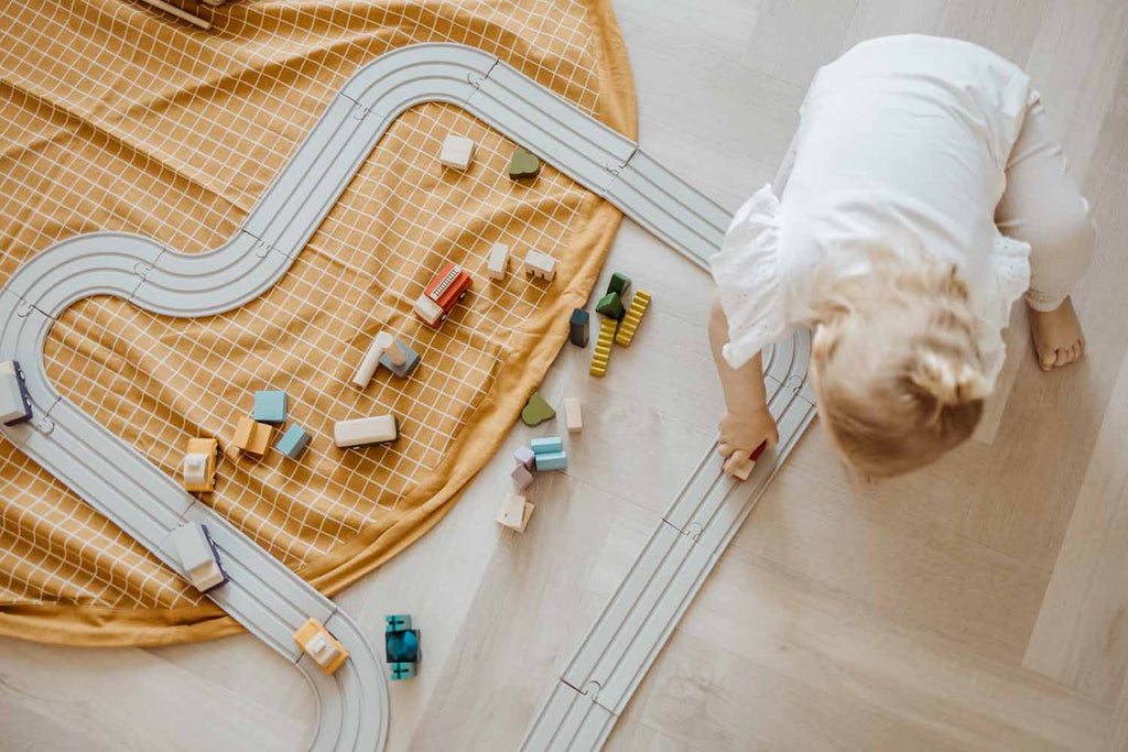 Play and Go Storage bag Organic | Play Mat Grid Mustard